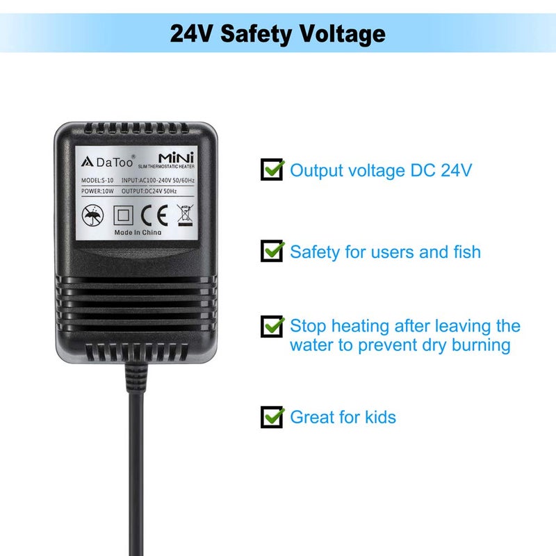 DaToo 30 Watt Small Aquarium Heater Mini Betta Flat Fish Tank Heater for 3 Gallon 5 Gallon - Image 5